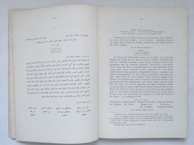 TURKISCHE FREILASSUNGSERKLARUNGEN DES 18. JAHRHUNDERTS di Karl Jahn 1963 Libro