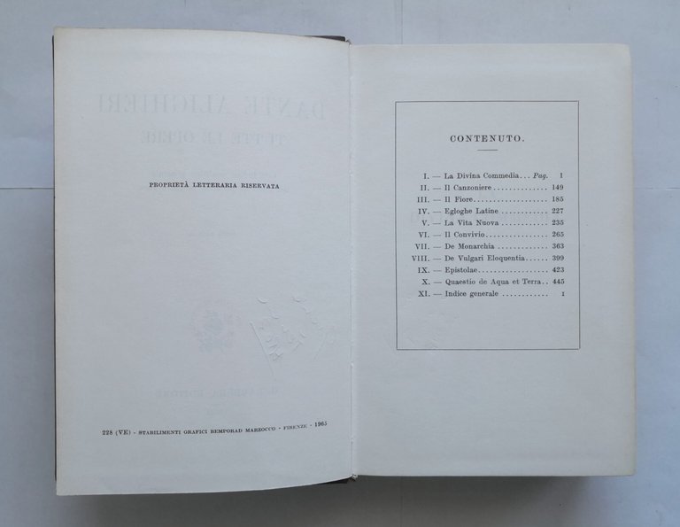TUTTE LE OPERE di Dante Alighieri 1965 Barbera Divina Commedia …