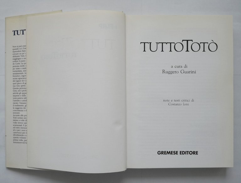 TUTTO TOTÒ a cura di Ruggero Guarini 1991 Gremese Libro …