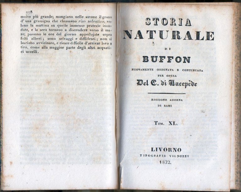 UCCELLI Storia Naturale di Buffon volume 39 Vignozzi 1832 Libro … | Immagine Gallery 3