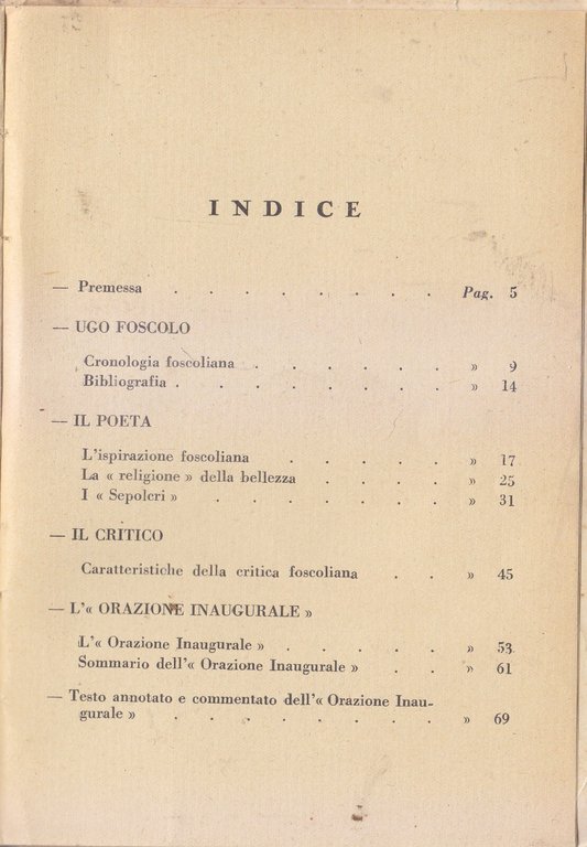 UGO FOSCOLO di Aldo Agazzi 1941 La scuola libro testo …