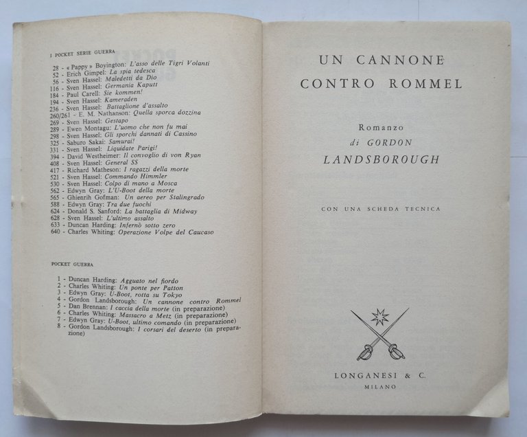 UN CANNONE CONTRO ROMMEL di Gordon Landsborough 1978 Longanesi libro …