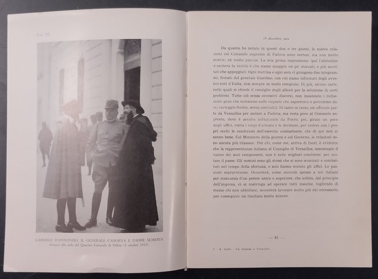 UN ITALIANO A VERSAILLES di Angelo Gatti 1958 Ceschina Libro …