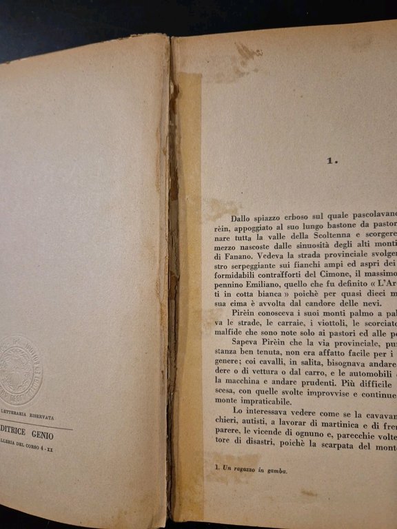 UN RAGAZZO IN GAMBA di Daria Banfi Malaguzzi 1941 romanzo …