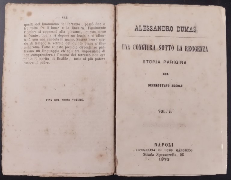 UNA CONGIURA SOTTO LA REGGENZA di Alessandro Dumas Volume 1 …