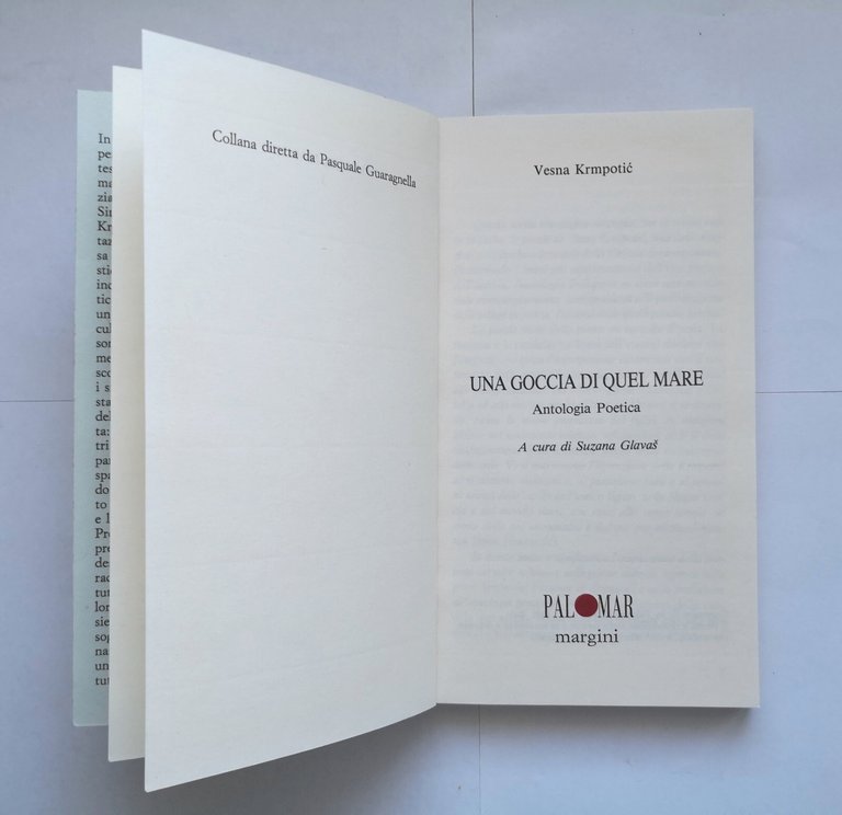 UNA GOCCIA DI QUEL MARE di Vesna Krmpotic Antologia poetica …