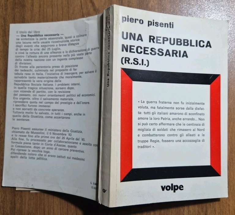 UNA REPUBBLICA NECESSARIA RSI di Piero Pisenti 1977 Giovanni Volpe …