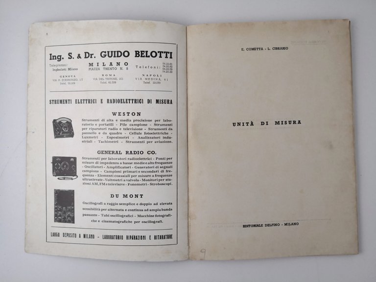 UNITÀ DI MISURA di Cometta e Cibrario libro Editoriale Delfino …