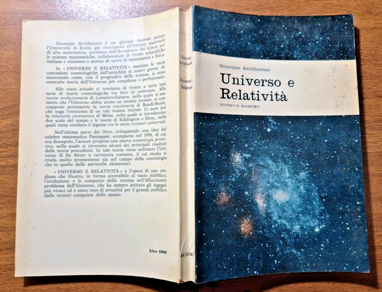 UNIVERSO E RELATIVITÀ di Giuseppe Arcidiacono 1967 Massimo libro