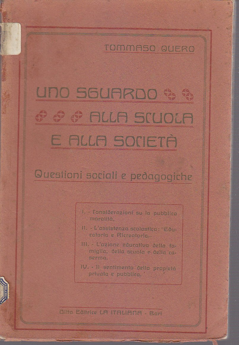 UNO SGUARDO ALLA SCUOLA E ALLA SOCIETÁ QUESTIONI SOCIALI di …