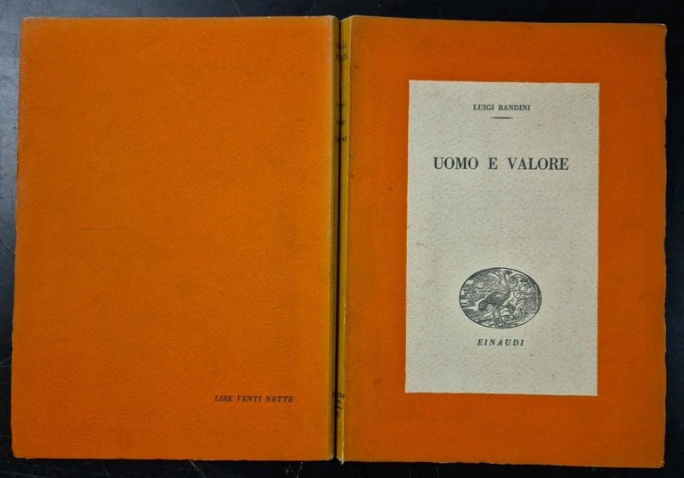 UOMO E VALORE di Luigi Bandini 1942 Einaudi I edizione …