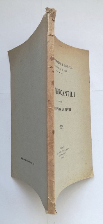 USI MERCANTILI DELLA PROVINCIA DI BARI 1924 Favia Libro camera …