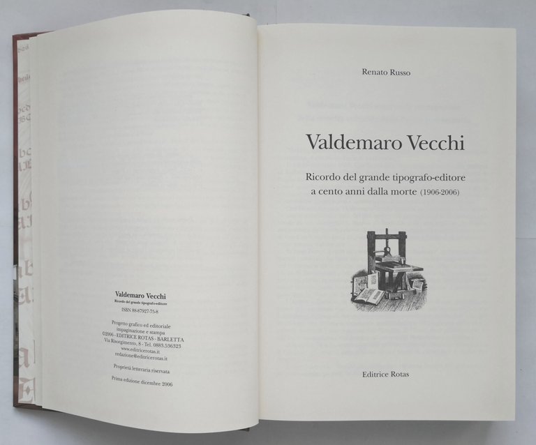 VALDEMARO VECCHI RICORDO DEL GRANDE TIPOGRAFO EDITORE di Renato Russo …
