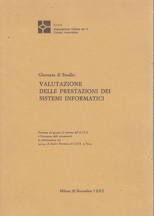 VALUTAZIONE DELLE PRESTAZIONI DEI SISTEMI INFORMATICI 1980 AICA libro computer