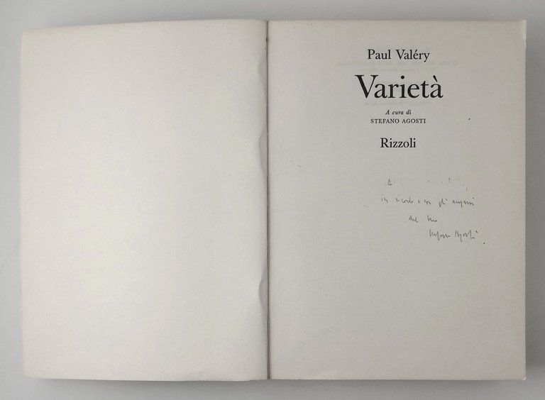 VARIETÀ di Paul Valèry 1971 Rizzoli libro usato filosofia