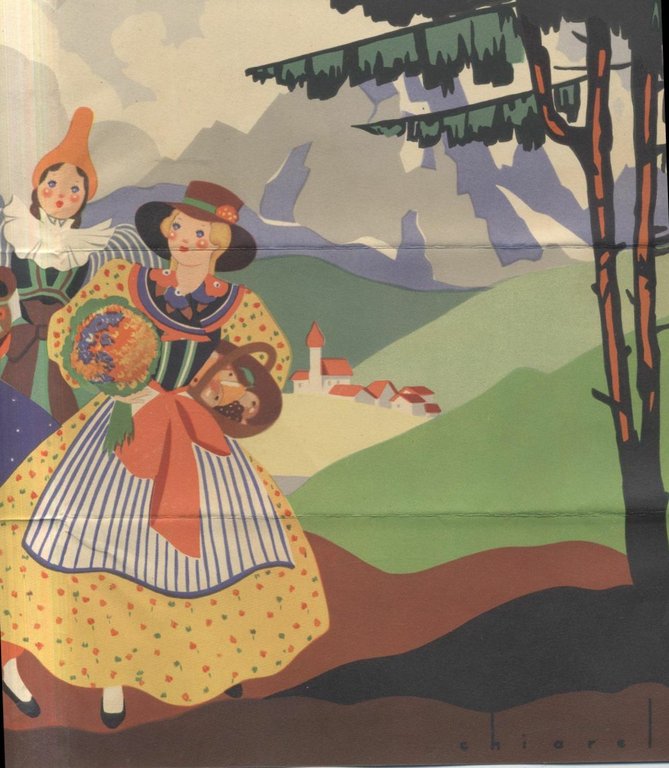 VENCHI TORRONE pubblicità depliant 1935 Chiarel illustrato studio Chiarelli