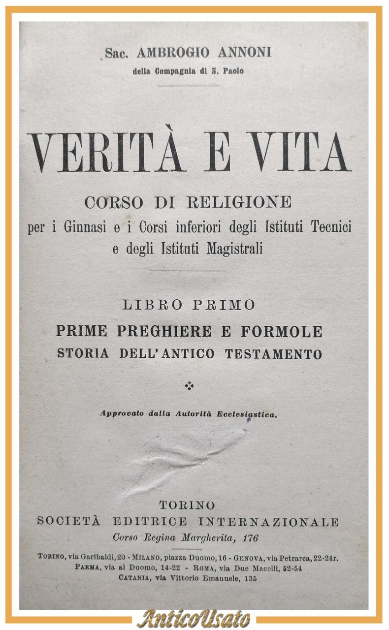 VERITÀ E VITA corso di religione Ambrogio Annoni 3 volumi …