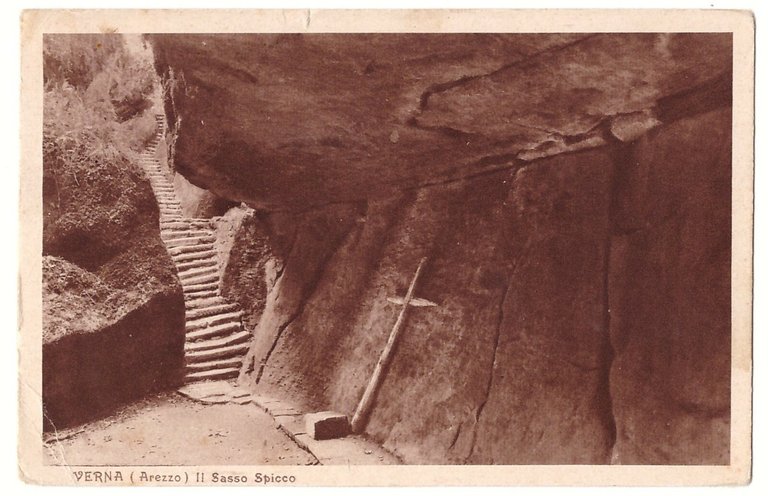 Verna Sasso Spicco Cartolina Viaggiata Originale Vintage Arezzo Postcard | Immagine Gallery 1