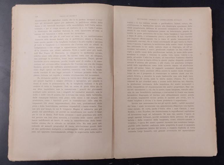 VERSO LA GIUSTIZIA SOCIALE IDEE BATTAGLIE ED APOSTOLI di Loria …