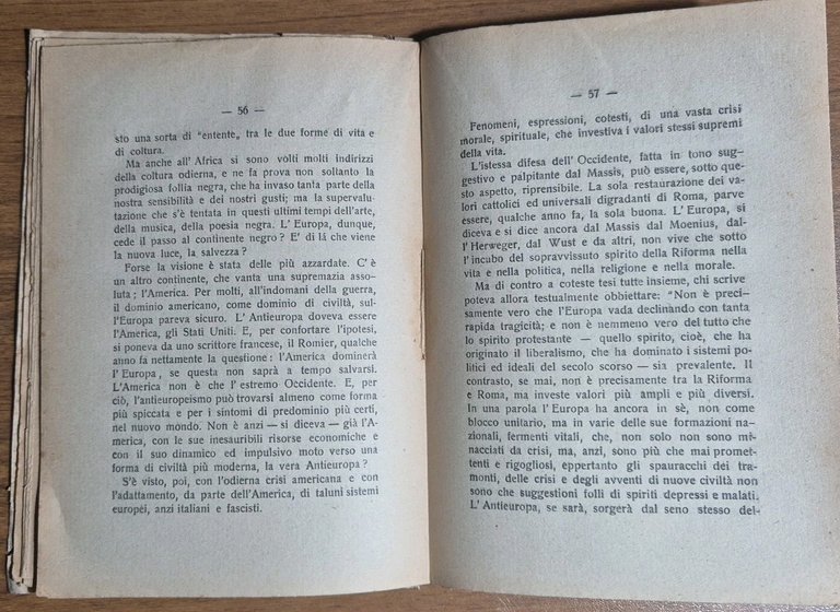 VERSO LA NUOVA EUROPA di Carlo Curcio 1934 Chiurazzi Libro …