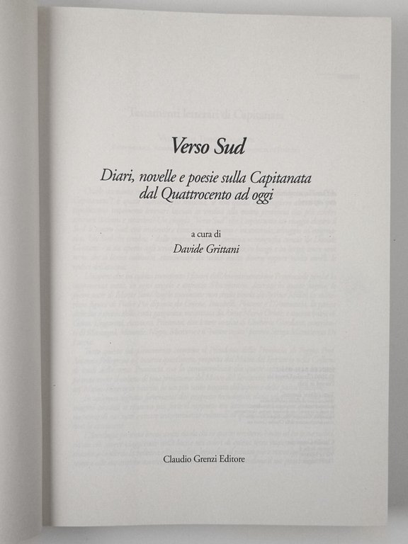 VERSO SUD diari novelle poesie sulla Capitanata a cura di …