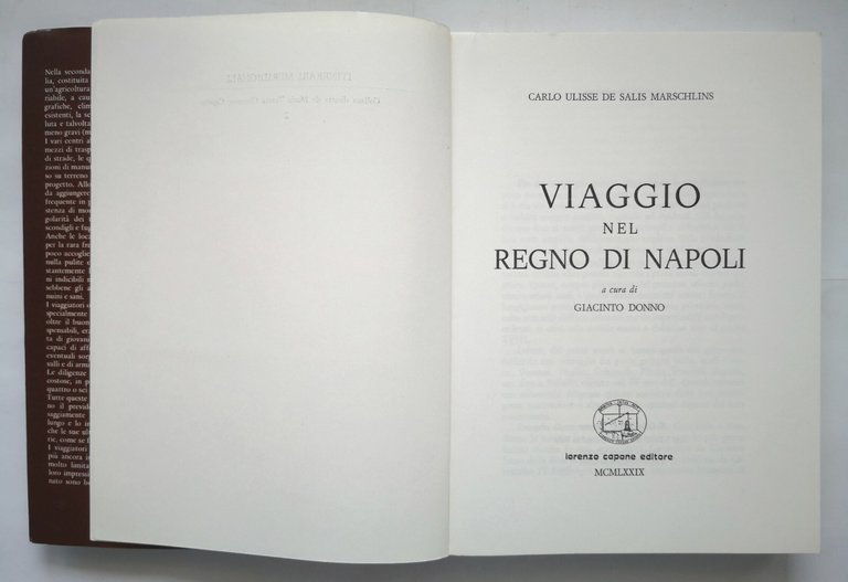 VIAGGIO NEL REGNO DI NAPOLI Carlo Ulisse De Salis Marschlins …