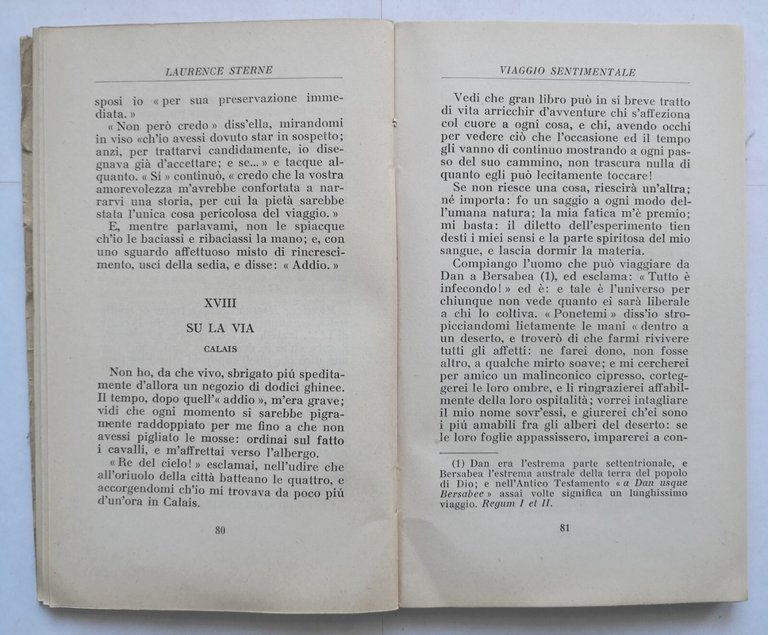 VIAGGIO SENTIMENTALE DI YORICK di Laurence Sterne 1944 Bompiani Libro …