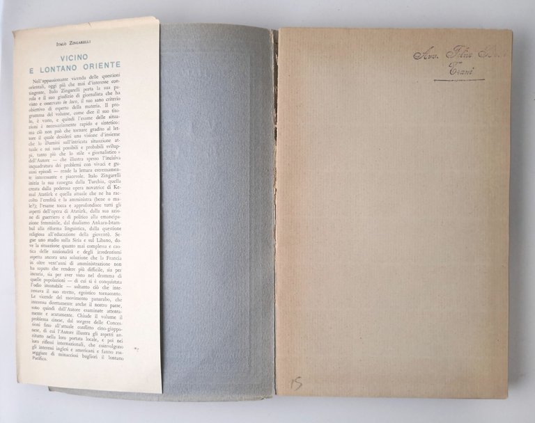 VICINO E LONTANO ORIENTE di Italo Zingarelli 1940 ISPL libro …