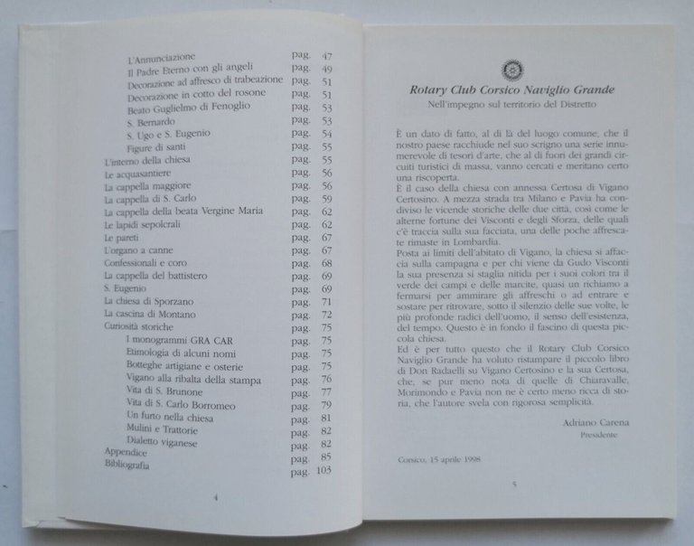 VIGANO CERTOSINO di Radaelli 1998 Rotary Club Corsico Naviglio Grande …