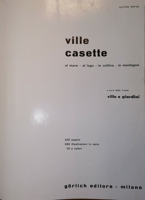 VILLE CASETTE Al Mare Lago In Collina Montagna 1963 Gorlich … | Immagine Gallery 1