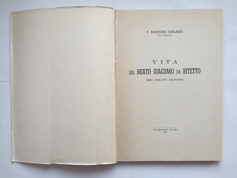 VITA DEL BEATO GIACOMO DA BITETTO DEI FRATI MINORI di …