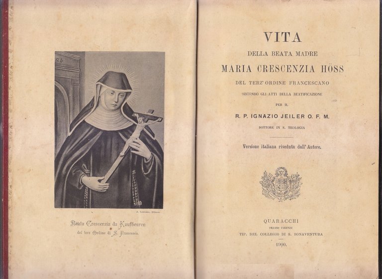 VITA DELLA BEATA MADRE MARIA CRESCENZIA HOSS DEL TERZ’ORDINE FRANCESCANO …