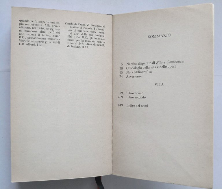 VITA di Benvenuto Cellini 1985 Rizzoli Libro autobiografia classici BUR