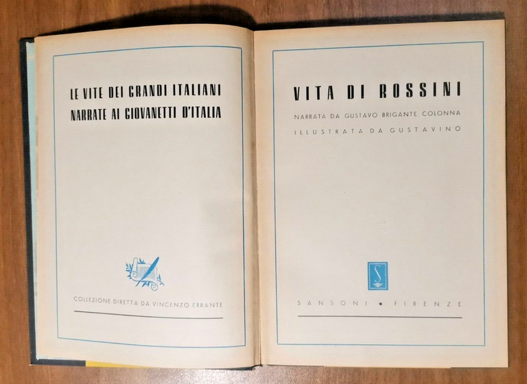 VITA DI ROSSINI di Gustavo Brigante Colonna 1947 libro illustrato …