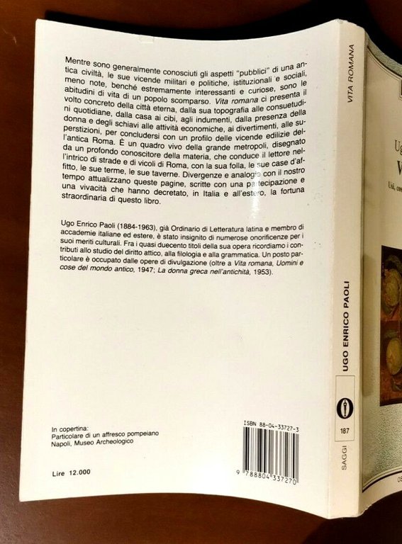 VITA ROMANA di Ugo Enrico Paoli 1990 Mondadori libro usi …