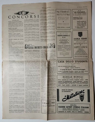 VITA UNIVERSITARIA Quindicinale Università Italiane 29 02 1940 giornale fascismo