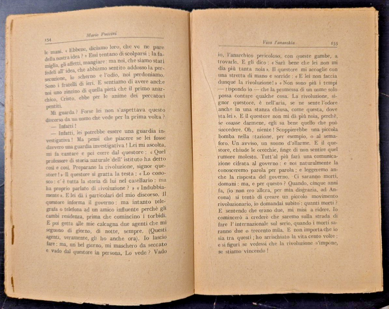 VIVA L'ANARCHIA romanzo di un viaggiatore in poesia Puccini 1920 …