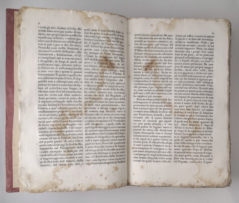 VOCABOLARIO DOMESTICO NAPOLETANO E TOSCANO di Basilio Puoti 1841 Libro …