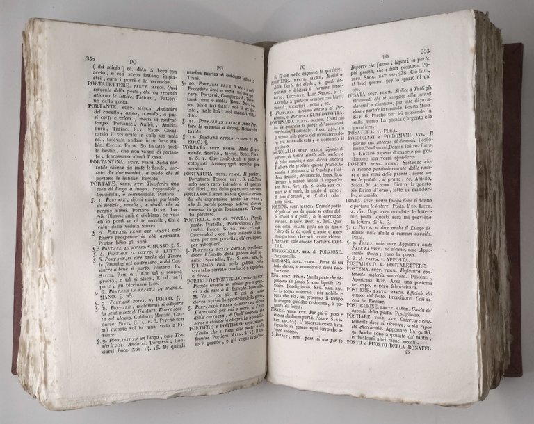 VOCABOLARIO DOMESTICO NAPOLETANO E TOSCANO di Basilio Puoti 1841 Libro …