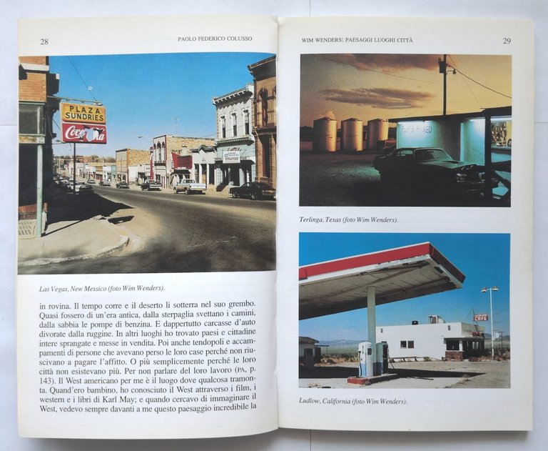 WIM WENDERS PAESAGGI LUOGHI CITTÀ di Paolo Colusso 1998 Testo …