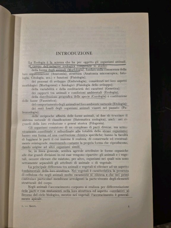 Zoologia di Mario Salfi 1957 Vallardi libro manuale illustrato a …