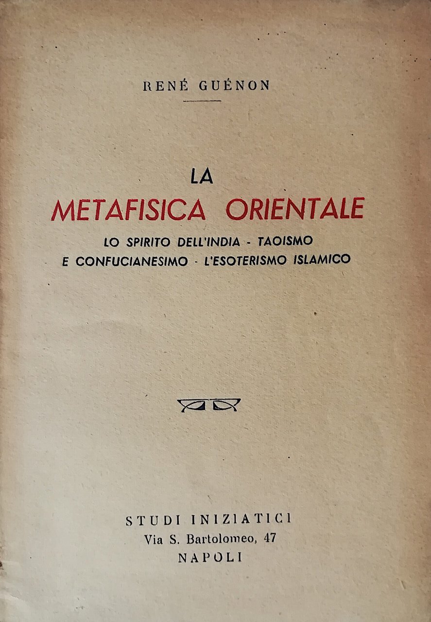 La metafisica orientale