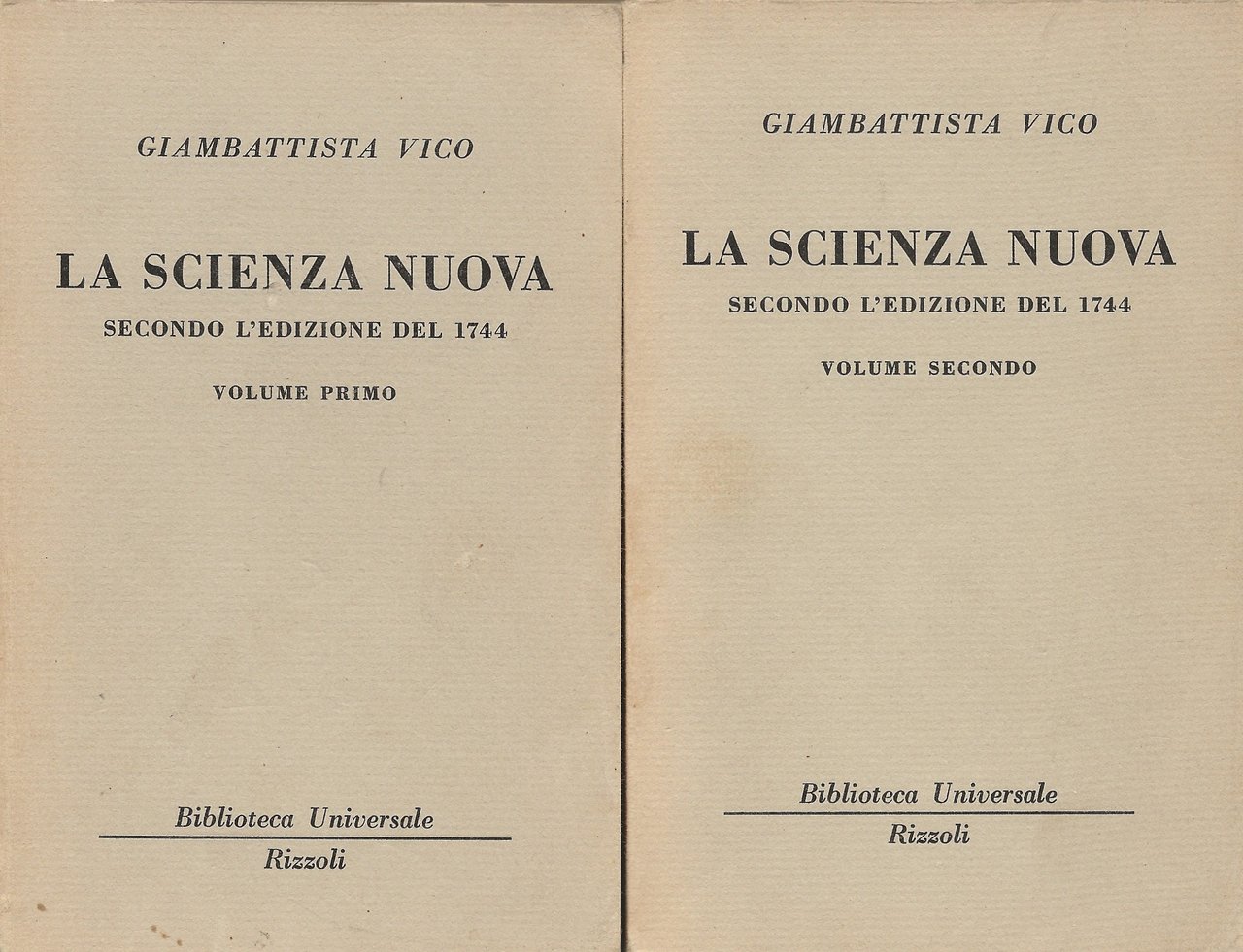 La Scienza Nuova secondo l'edizione del 1744 - 2 voll.