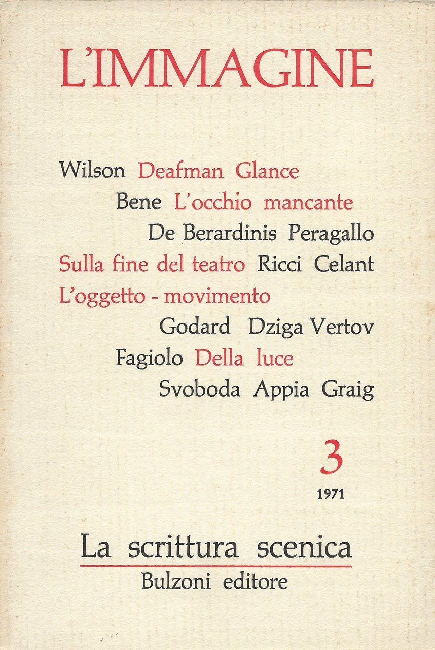 La scrittura scenica n. 3 - L'immagine