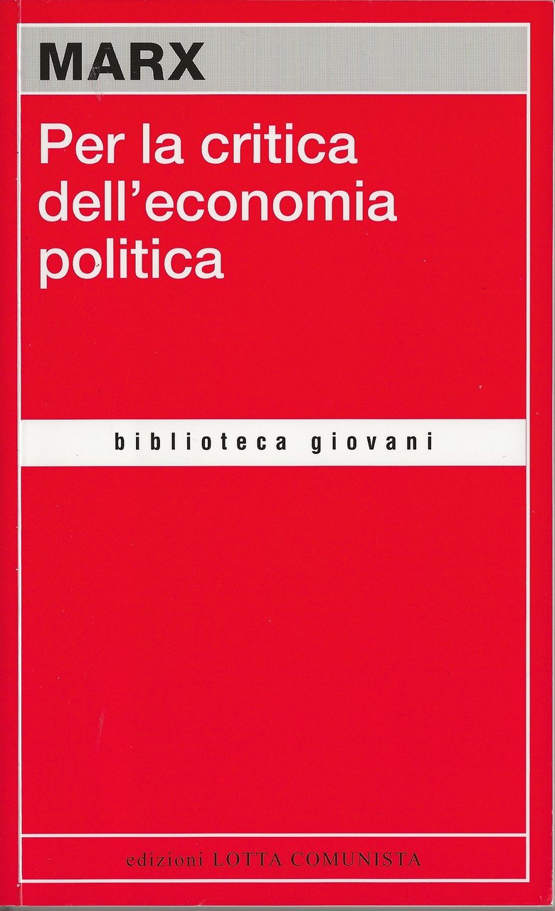 Per la critica dell'economia politica