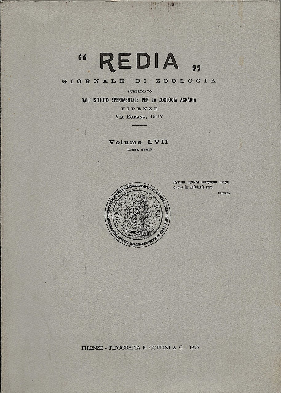 Redia - Giornale di zoologia - Volume LVII parte prima