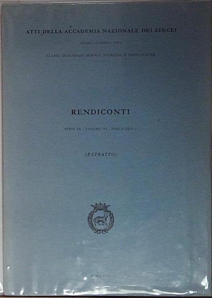 ACCADEMIA NAZIONALE DEI LINCEI RENDICONTI ESTRATTO | Immagine Gallery 2