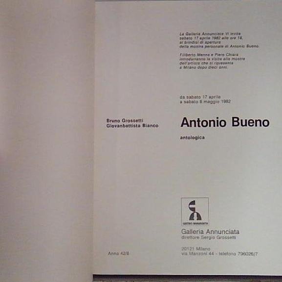 antonio bueno antologica galleria annunciata | Immagine principale