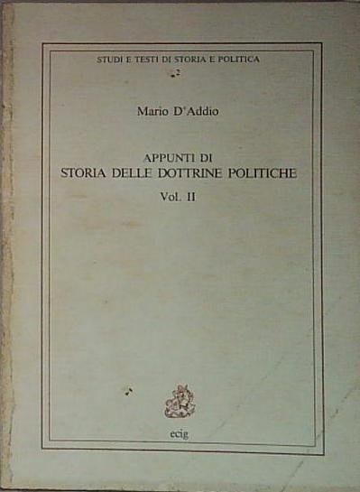 appunti di storia delle dottrine politiche vol ii | Immagine principale