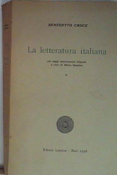 Benedetto croce LA LETTERATURA ITALIANA. VOL 1 Laterza | Immagine principale